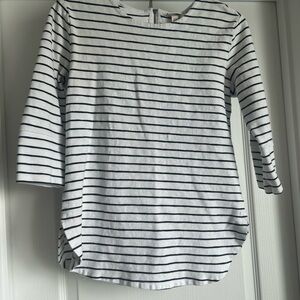 Striped White and Black Top